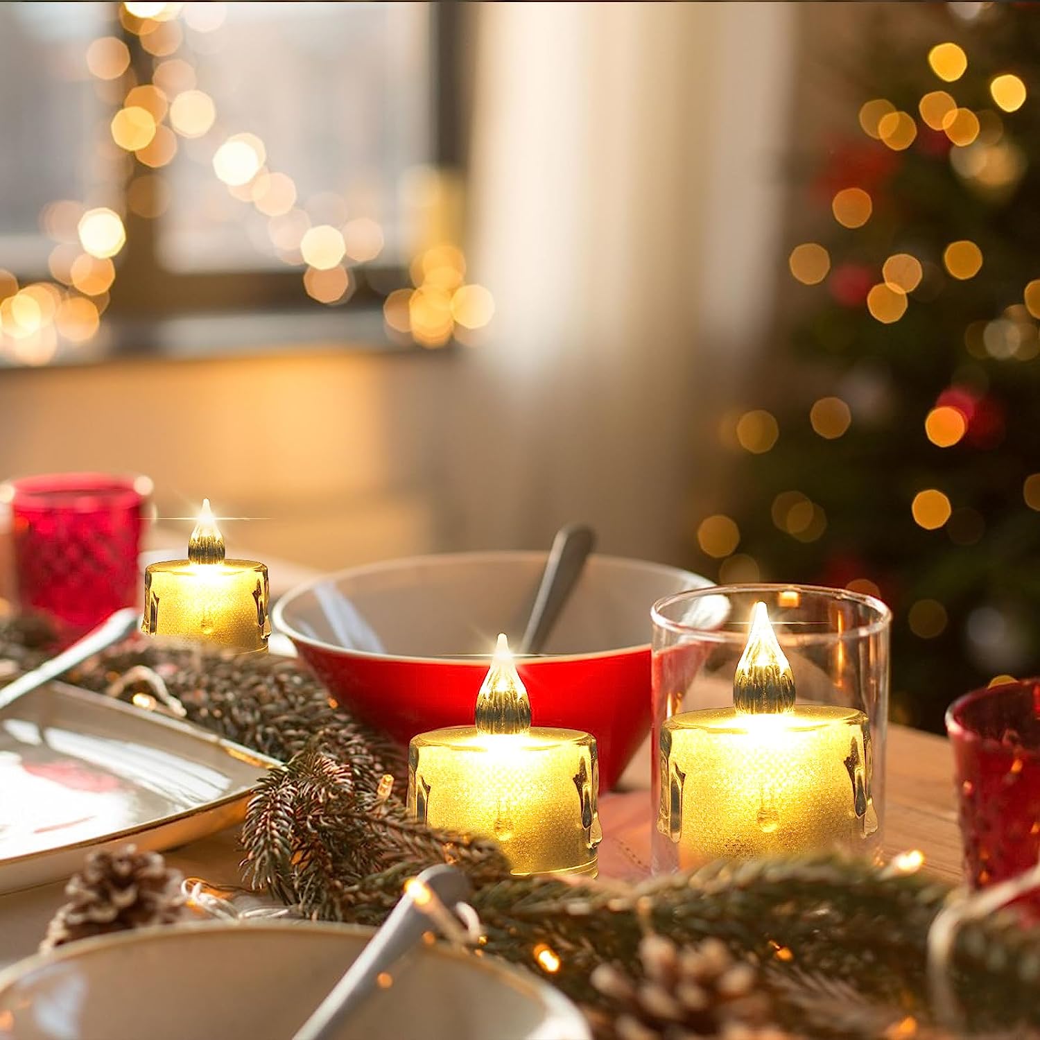 

12 шт. беспламенных светодиодных свечей на батарейках, разноцветные чайные свечи для дома, свадьбы, дня рождения, вечеринки, украшения, освещения 6-Pack