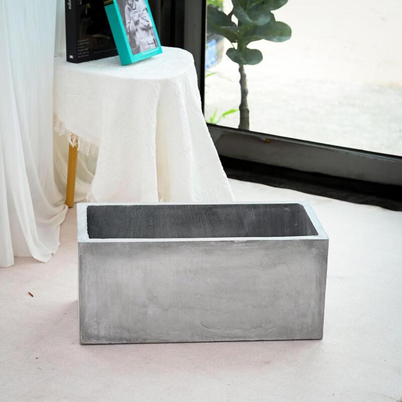 MOJY Outdoor Rectangular Cement Planter