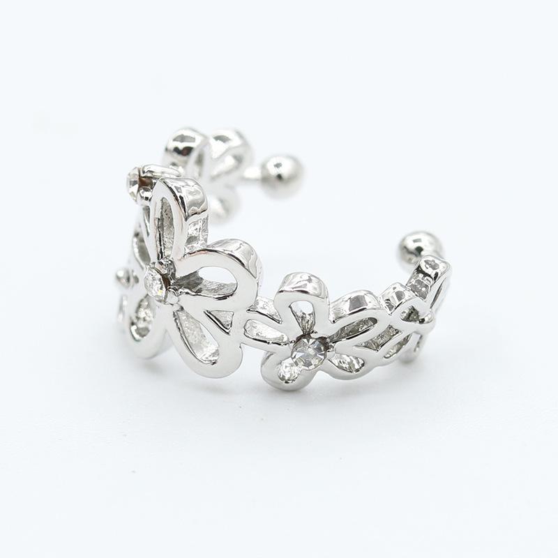 Fashion Temperament Earrings Lady Flowers Without Pierced Ear Bone Clip Personality Ear Hook
