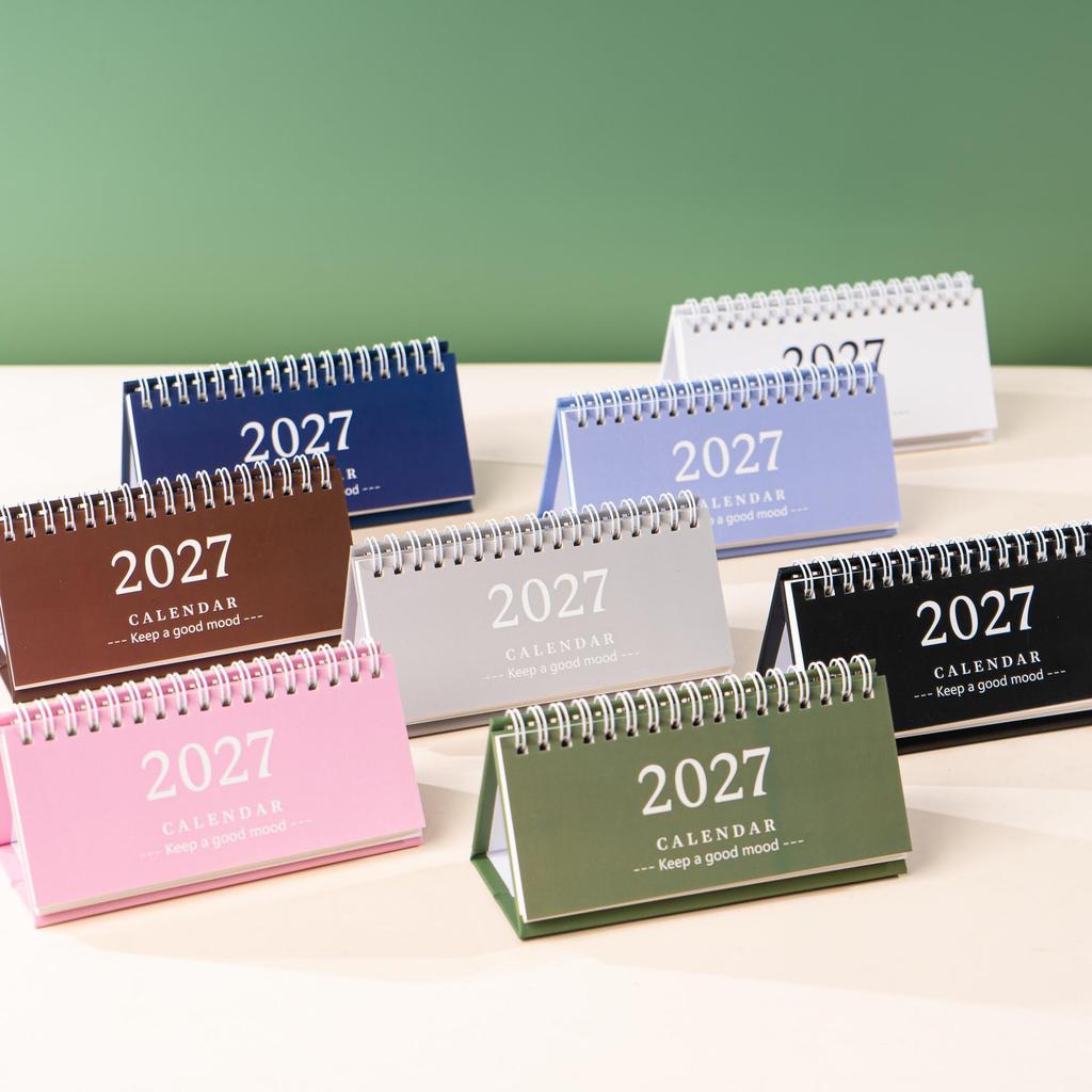 2027 Simple & Fresh Desktop Planner Notebook - English Version