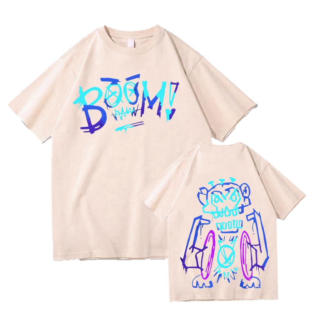 Hot Anime Arcane Jinx Graffiti T-shirts Harajuku O-neck Summer Pure Cotton Tshirts Man Women Loose-fit Top Fashion Y2K Clothing