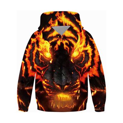 Herbst 3D Tier Muster Bedrucktes Oberteil Modische Lässige Langarm Kinder Jungen Kapuzenpullover