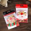 10pcs Christmas Handle Bag for Candy Chocolate Cookie Nougat Biscuit Packing Gift Santa Sealed Bags
