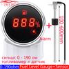 Indicator de nivel de combustibil digital automat de 52 mm cu alarmă 0-190 Ohm, indicator rezervor de ulei, senzor de nivel de combustibil marin 100-600 mm 12V-24V