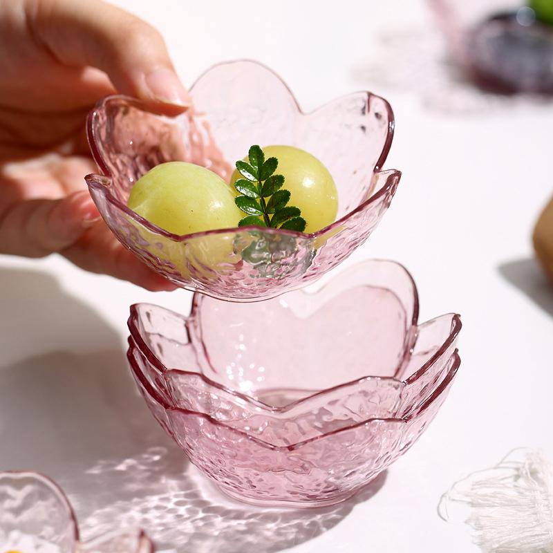Hammer Pattern Cherry Blossom Sauce Dishes Small Plastics Seasoning Dish Sauce Bowl Ice Cream Small Dinner Plates