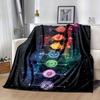 Chakra Multicolor Spiritual Pattern Print Art Blanket - Soft All-Season Multi-Purpose Throw for Sofa, Bed, Travel, Decor & Gift