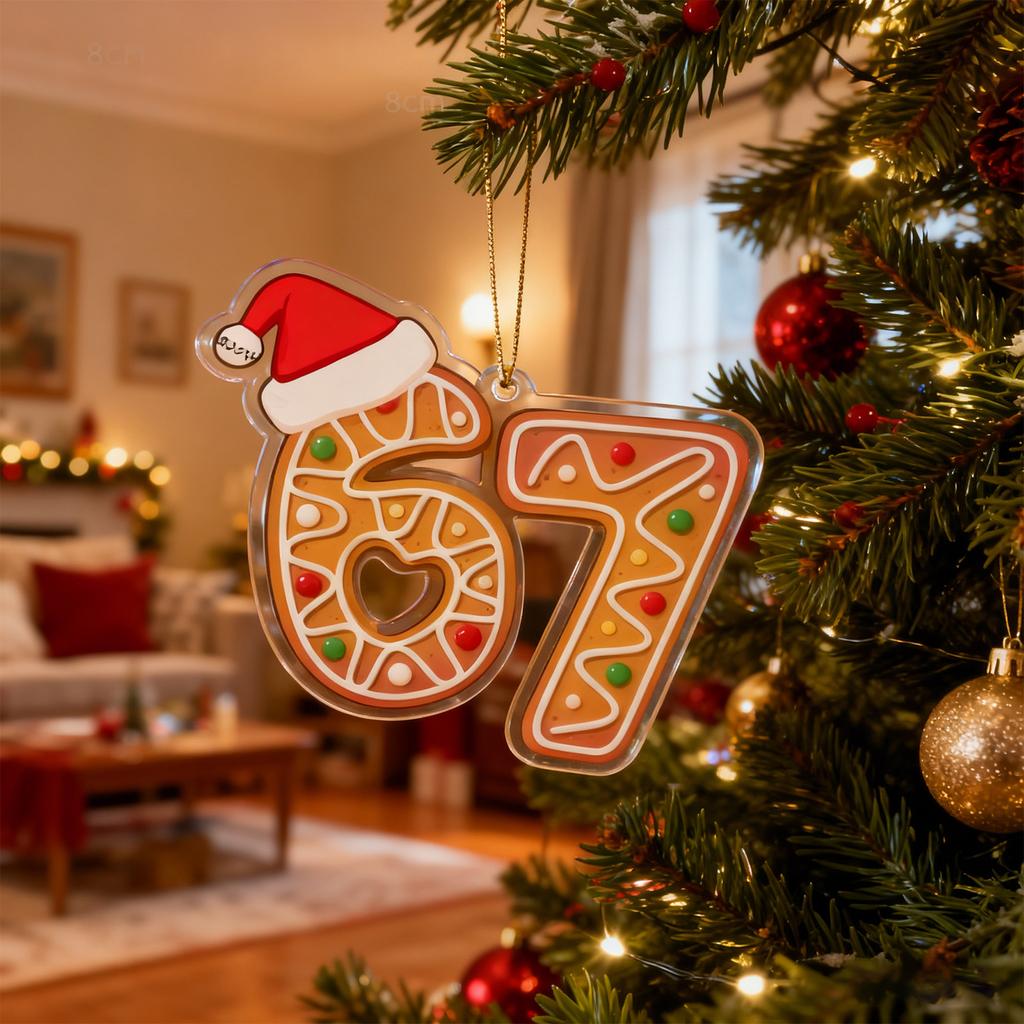 Acrylic Christmas Ornaments, Fun Number Tidbit Ornaments, Pendants