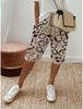 Pantaloni scurți casual din amestec de bumbac și in cu talie elastică și buzunare