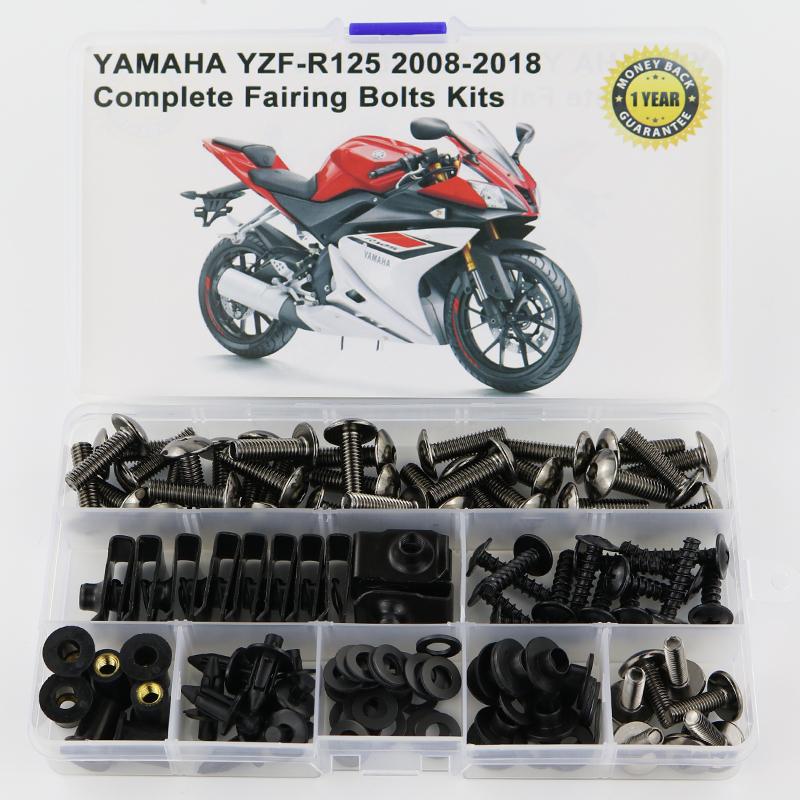 Fit For Yamaha YZF-R125 2008-2018 Motorcycle Complete Full Fairing Bolts Kit Washer Fastener Clips Nut Screws Steel