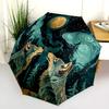 Wolfsmuster, automatisch faltbarer Regenschirm, tragbares und faltbares Design, 8 Rippen, ein Weihnachts- oder Geburtstagsgeschenk.