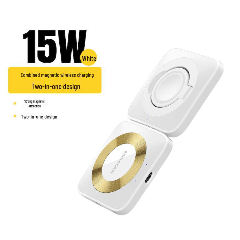 Essager 3-in-1 Magnetic Wireless Charger for Apple Phones, Watches & Earphones with Fast Charging Capability.