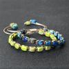 Woven Adjustable Emperor Stones Bracelet 7x5.5mm Rectangle Natural Beaded Stretch Wrap Bangle Fashion Jewelry Gift for Women Men