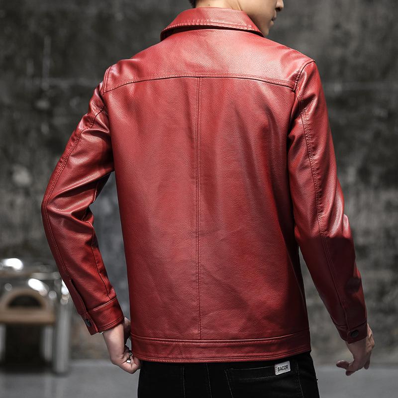 Herren PU-Leder Stehkragen Jacke - Weich, Vielseitig, Leichter Business Casual Mantel für Herbst und Winter