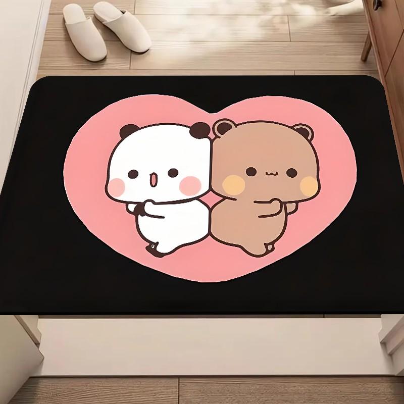 

1pc Cute Bear Door Mat – Cartoon Couple Design, Soft Entryway Mat for Bedroom, Kitchen, Bathroom 40x60cm16x24in 40x60cm16x24in