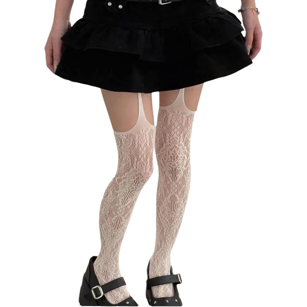 Mesh Design Net Socks Jacquard Small Flowe Hollowed Out Pantyhose  Summer Season