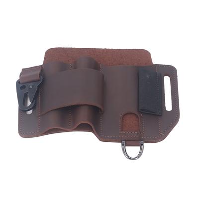 Multitool Belt Sheath EDC Leather Belt Organizer for Work Daily Use Gifts for Men Brown