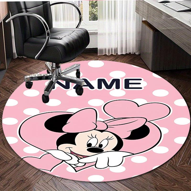 Personalized M-Minnie Round Chair Office Rug - Perfect for Mat, Office Chair & More - Ideal Gift for Birthdays and Holidays