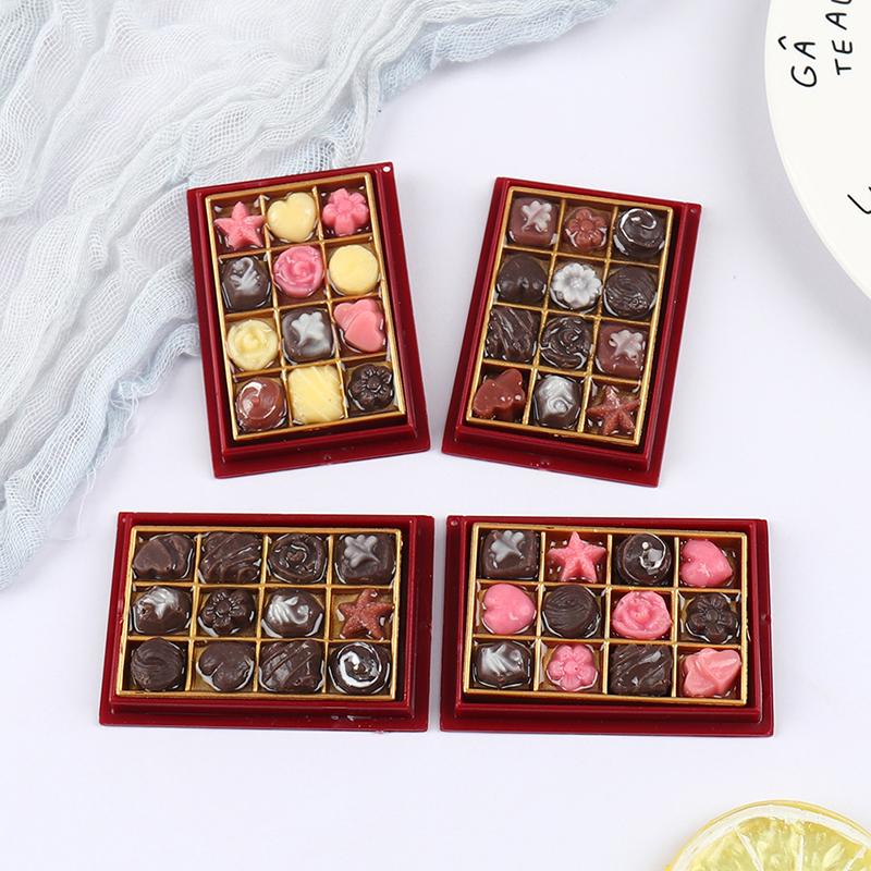 Dollhouse Chocolate Gift Box Toy Model Miniature Props Simulation Toy
