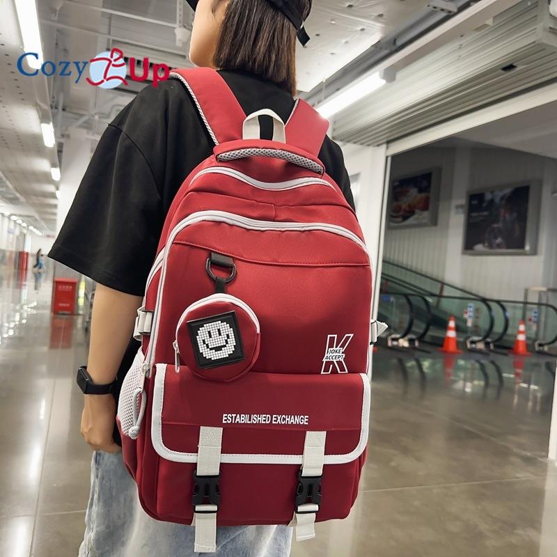 Легкий и удобный студенческий рюкзак. Рюкзак большой вместимости. 30x18x48cm бежевый — фото 5