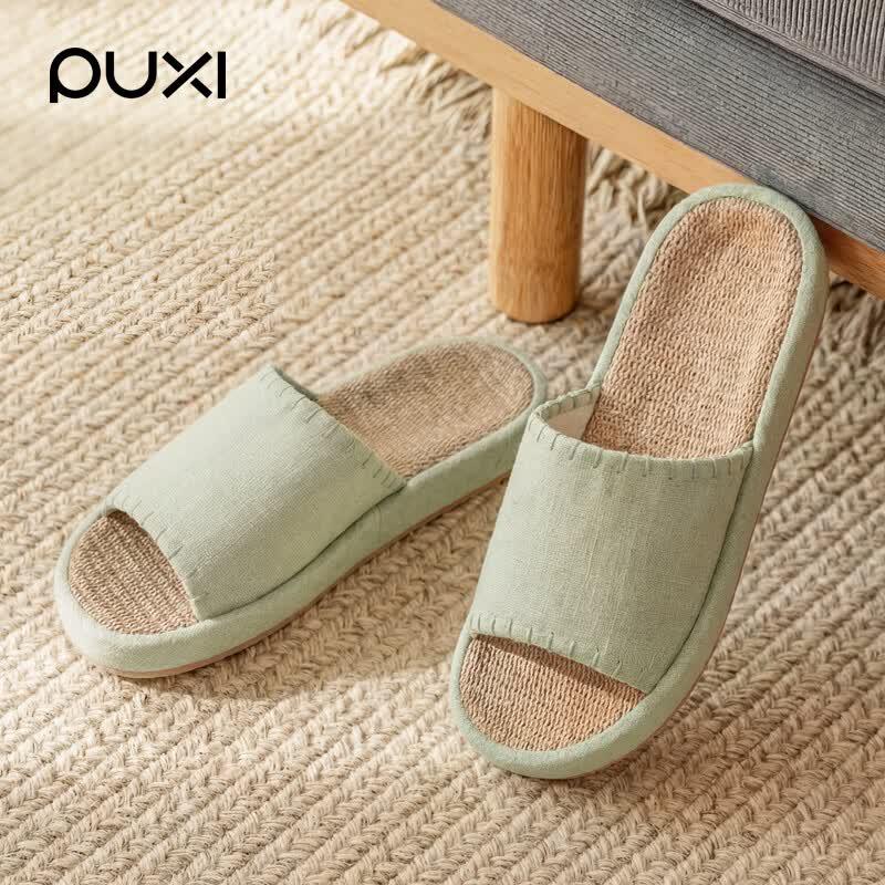 Puxi Odor-Free Japanese Style Linen Slippers 38-39 мятный зеленый
