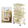 Rolling Mobile Bookshelf with Wheels 5 Tiers Large Capacity Strong Load Bearing Capacity Utility