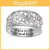 Floral Crystal Inlaid Copper Ring In Thai Silver For Women Size 6-10