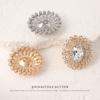 5pcs Metal Diamond Buttons Fur Coat Rhinestone Buttons Sweater Jacket Windbreaker Gold Button Accessories