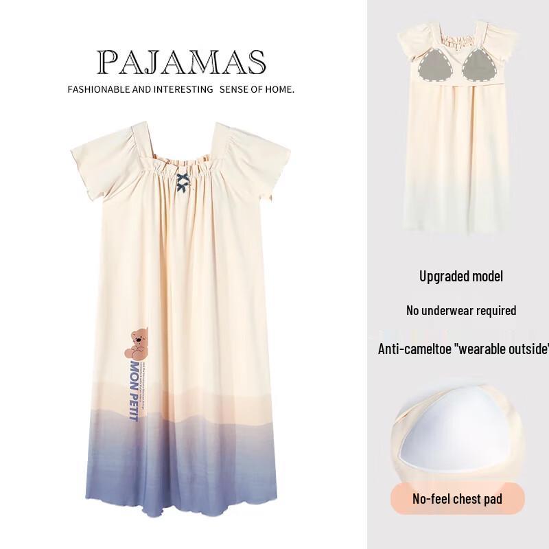 Women's Pure Cotton Short Sleeve Nightgown Dress