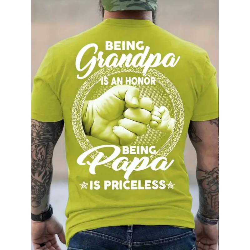 

Мужская модная футболка для лета на открытом воздухе, повседневная футболка с принтом надписи Быть дедушкой быть папой , слегка тянущаяся, с круглым вырезом, с коротким рукавом 5XL