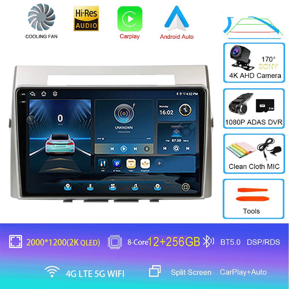 9inch Android 14 Car RadioFor Toyota Corolla Verso AR10 2004-2009 Multimedia Player Android Auto Wireless Carplay GPS 2Din DVD