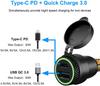 Motorcycle QC3.0 USB Type C Fast Charger Green LED for BMW Plug Socket Hella DIN