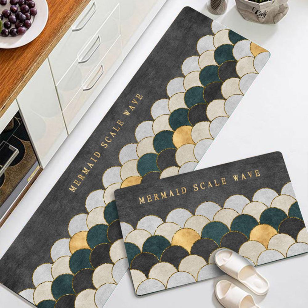 

2 шт. коврик для пола кухни, коврик для двери туалета, кухонный набор, коврик для пола, бытовой, длинный, устойчивый к грязи, кристальный бархатный коврик для ног 40x60xm 40x120cm