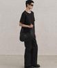 SENTAIR Dart Wide Flare Cotton Pants_Black