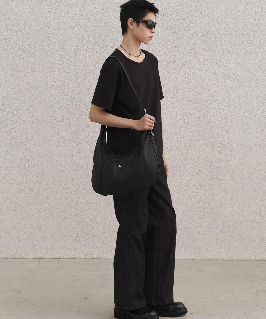 SENTAIR Dart Wide Flare Cotton Pants_Black