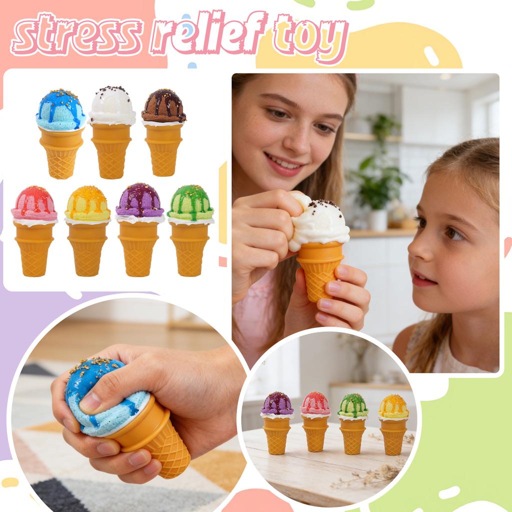 A Realistic Ice Cream , Simulating A Dessert, With A Soft, Squeezeable Design, Suitable For Decoration And Model Kitchens.