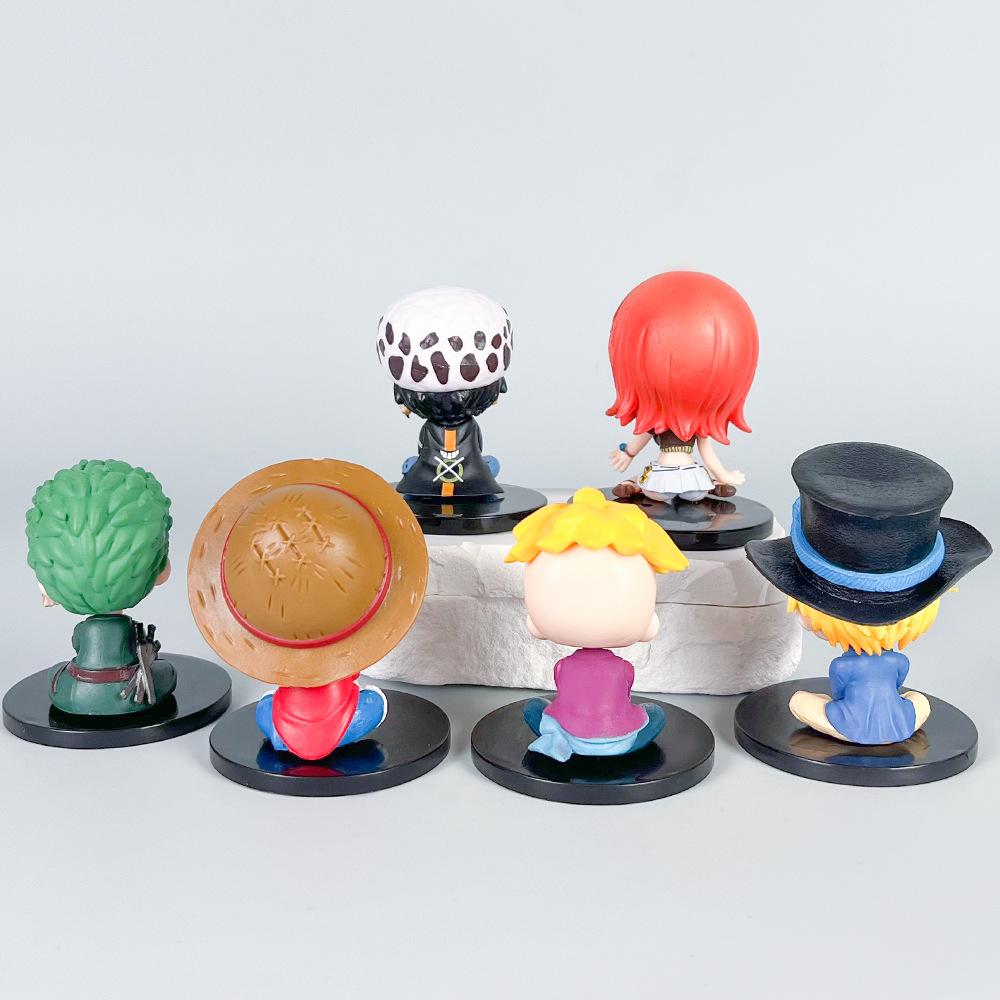 6Pcs/Lot Anime One Piece Figures Monkey D Luffy Zoro Nami Marco Law Pvc Statue Model Doll Collectible Room Decoration Gifts