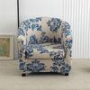 European Printed Semi-circular Single Sofa Cover Thickened Segmented Internet Cafe Slipcover Hotel Coffee Shop Elastic Anti Slip Home Protective Cover