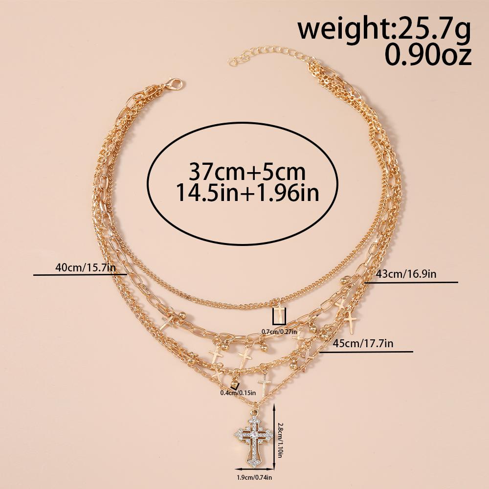 Fashion Gothic Cross Pendants Choker Necklaces for Women Multilayer Chains Necklace Punk Jewelry Gifts