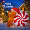 6.5FT  LED Inflatable Yard Decor Gingerbread Man Big Candy Cane Xmas Home Decor Ornaments Supplies Gifts Toy Christmas Holiday