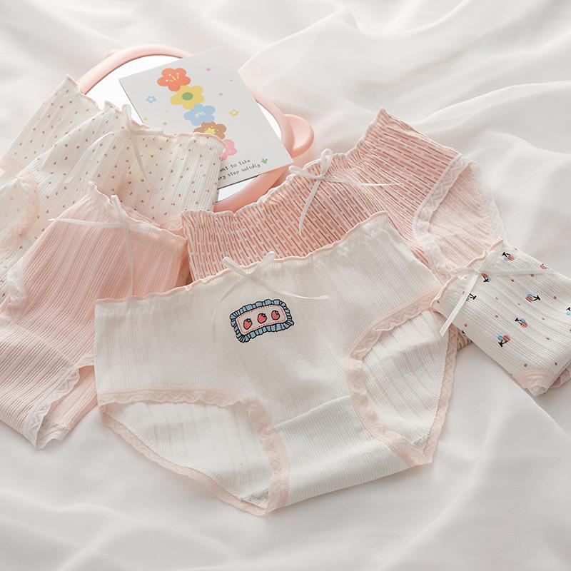 A-class baby cotton pure cotton crotch women's underwear, skin friendly, breathable, soft, high elasticity mid waist girls' triangle pants