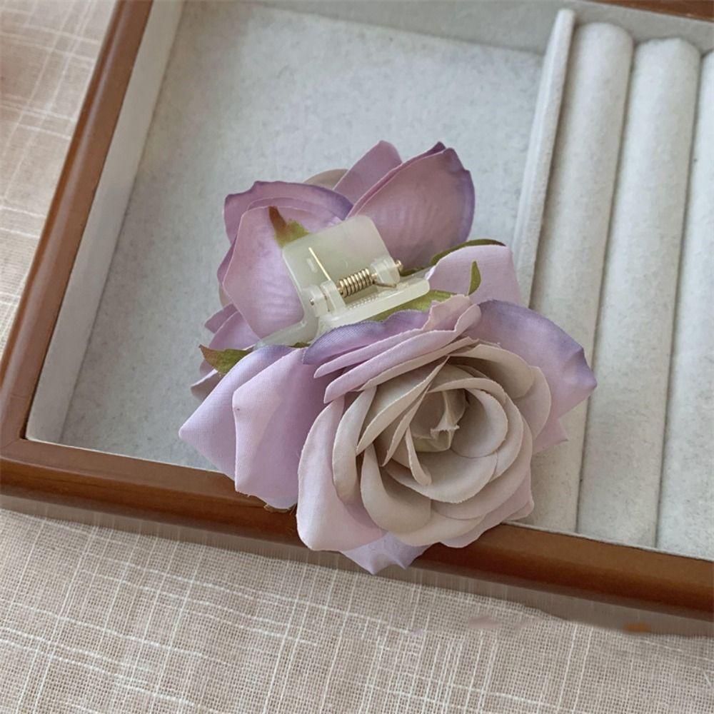Ponytail Clip Rose Hair Clip Peony Flower Large Shark Clip Cute Flower Hair Claw  Daily