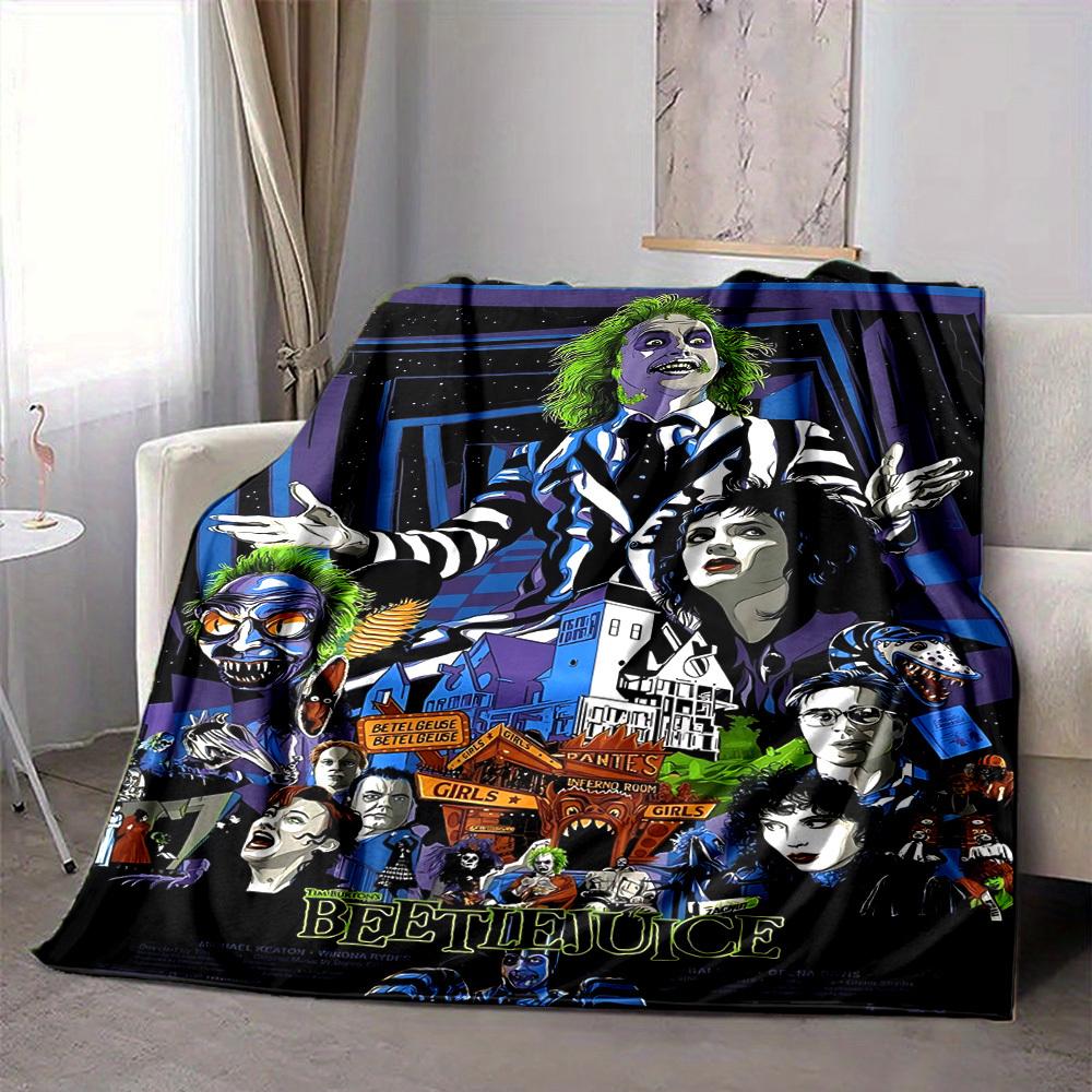 1 Stück Beetlejuice Decke Leichte Flanelldecke für Sofa, Bett, Reisen, Camping, Wohnzimmer, Büro, Couch, Stuhl und Bett