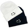 1pc Cute Expression Embroidered Knitted Hat Winter Warm And Versatile Couple Hats For Men And Women