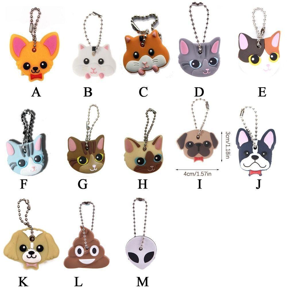 Cartoon Key Protective Case Animals Shape Key Pendant Coat Soft Key Dust Cover  Keys