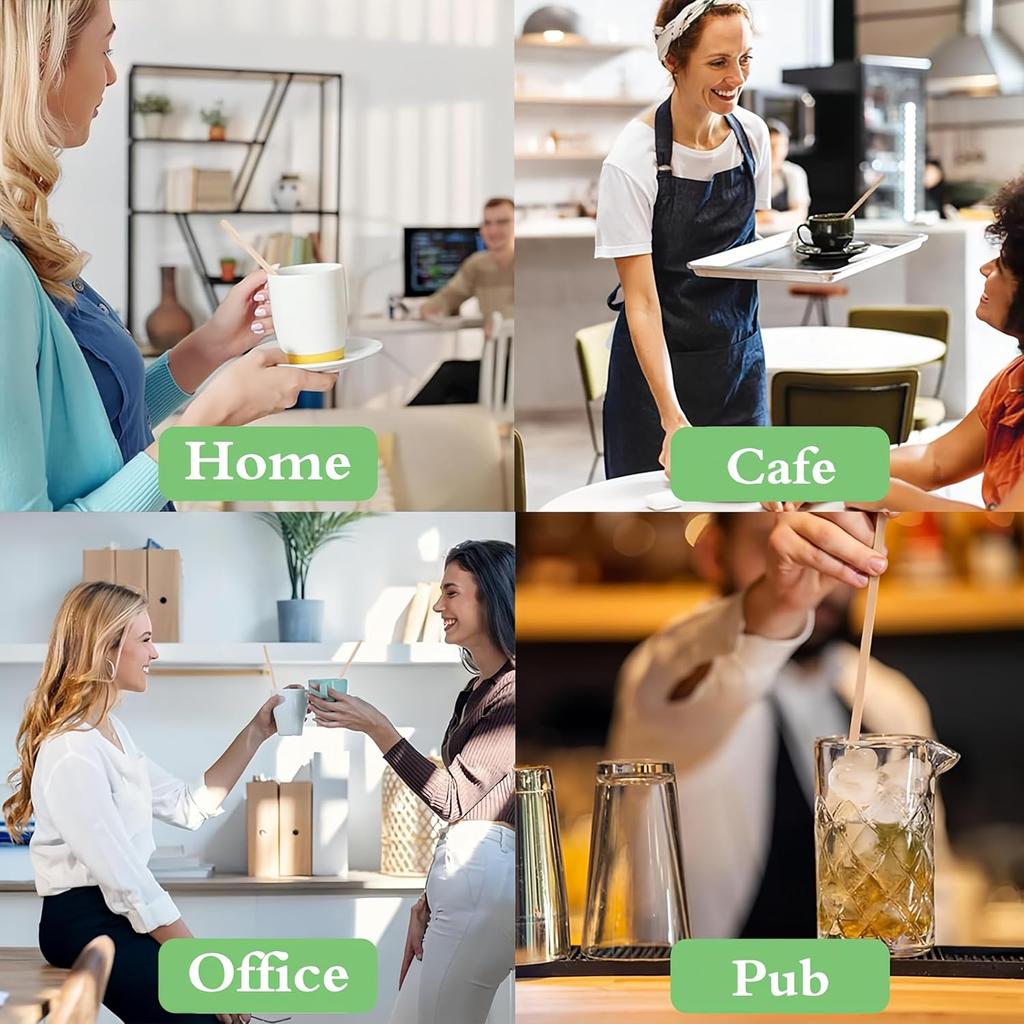 1000pcs Bamboo Coffee Stir Sticks, 5.5" Disposable Hot Drink Beverage Stirring Swizzle Stir Sticks For Coffee, Milk, Tea, Juice, Cocktail, Chocolate,