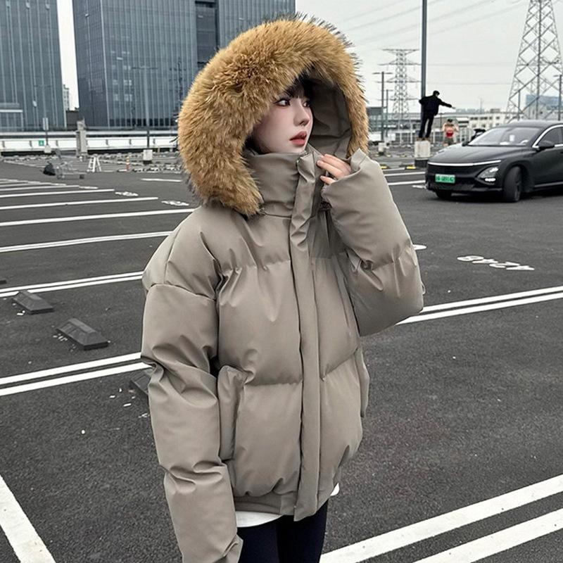 Мужская кожаная куртка в американском стиле со съемным меховым капюшоном - Зимнее тяжелое модное хлопковое пальто 2XL