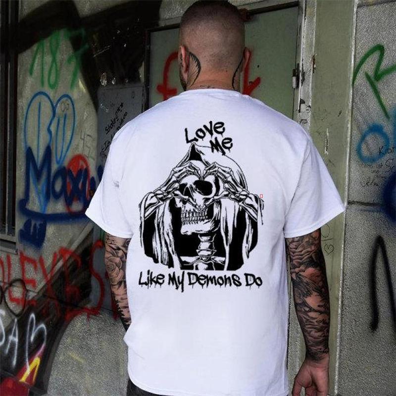 LOVE ME LIKE MY DEMONS DO Print Unisex T-shirt XL