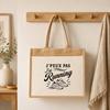 Sac Cabas Jute - PLANETEE - J'peux pas minimaliste - Toile de jute et coton - 21 L (43×33×21 cm) - Illustration au trait
