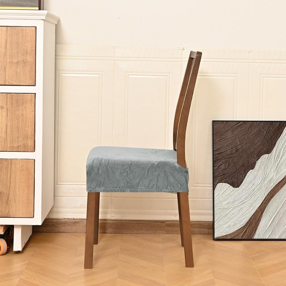 Simple Velvet Dining Chair Seat Covers Stretch Removable Chair Slipcover Washable Soft Seat Covers For Office Home Seats