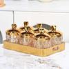 6 Pieces Decorative Storage Jar Set Transparent Lidded Faceted Airtight Canister